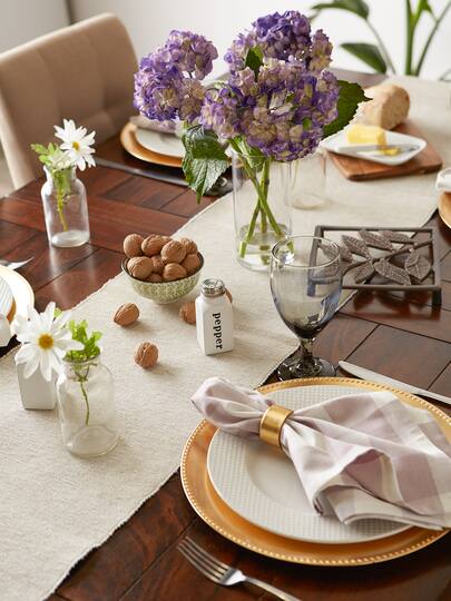 DII® 72" Chambray Ribbed Cotton Table Runner